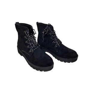 Tintres Women's Ankle Boots Platform Lug Sole Combat Low Block Chunky Heel #11